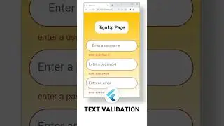 Text Validation in Flutter app📱💻 using the TextFormField widget.