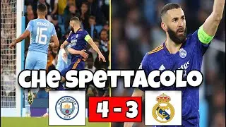 CHE SPETTACOLO DI SEMIFINALE ANDATA MANCHESTER CITY - REAL MADRID 4 - 3 🔥⚽🔥⚽🔥⚽🔥