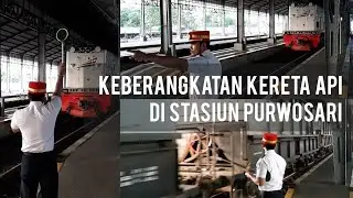 Proses Keberangkatan Kereta Api di Stasiun Purwosari