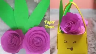 How to make cute mini roses with #papercraft #paperflowers #paperroses