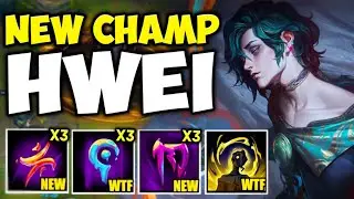 NEW CHAMPION HWEI IS HERE! AND HE HAS 10 ABILITIES?! (NEW INK MAGE)