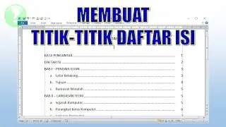 How to Create a Table of Contents Dotted Line