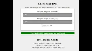 BMI Calculator | JavaScript Project #3