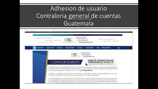 Adhesión de usuario Contraloría general de cuentas 2021