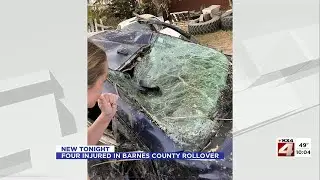 Four injured in Barnes County rollover