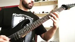 Arpeggios in Eb minor on a seven string Ibanez guitar