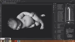 Dramatic Black and White Newborn Edit