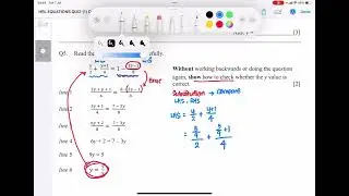 S1 Equations Quiz 2 (Q5) Explanation - Check Solution of Equation by Substitution