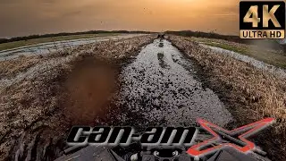 [4K] Śmigamy po okolicznych rozlewiskach FrontCam Can-am Maverick X3 Mudding Rozlewiska Błoto
