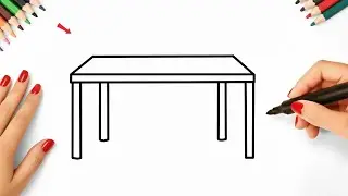 Easy Drawings - How to draw a Table Step by Step ❤️