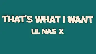Lil Nas X - THATS WHAT I WANT (Lyrics)
