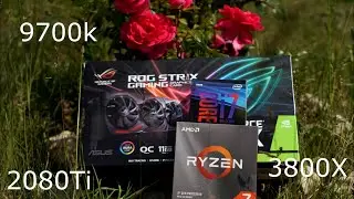 i7 9700k vs Ryzen 3800X + Strix 2080Ti 1080p game benchmark tests