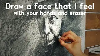 Draw a face in charcoal #ASMR Erase art in10minutes #Picasso portrait in my ways of seeing