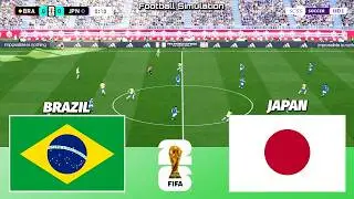 🔴 LIVE | Brazil vs Japan - Round of 32 - FIFA World Cup 2026 | PES 21 Simulation