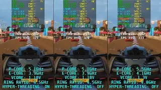 13600K: 5.1GHz (HT On) vs 5.1GHz (HT Off) vs 5.5GHz (HT Off) [Forza Horizon 4]