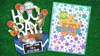 Intro to Giant Hooray and Lots of Stars Background Stencils + 2 cards from start to finish