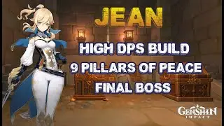 Genshin Impact Mobile - AR30 Jean High DPS Build Soloing 9 Pillars Of Peace Quest Final Boss.