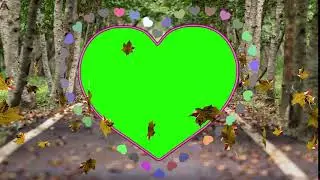 Heart multy color animation effect green screen