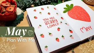 May 2023 Bullet Journal Plan With Me - Strawberries