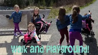 Family walk and fun at the playground.