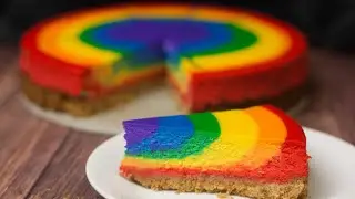 Rainbow Cheesecake (Eggless)
