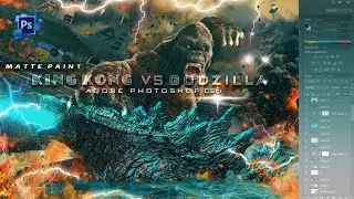 Matte Paint -  KING KONG vs GODZILLA  Deep Blue Sea Battle  [ 2021 ]  Speed Art