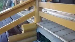 лестница и перилла в дом из бревна