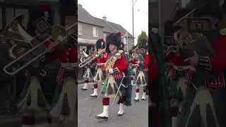 Drum Major leads Military Band of Royal Regiment of Scotland during 2022 Linlithgow Marches 