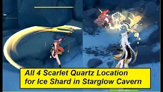 All 4 Scarlet Quartz Location for Ice Shard in Starglow Cavern   Genshin Impact