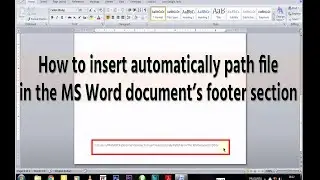 How to insert path file in the MS Word document's footer section
