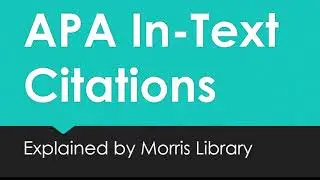 APA In-Text Citations