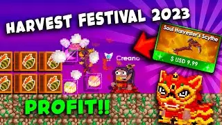 HOW TO HARVEST SEED PACK PROFIT + SOUL HARVESTER'S SCYTHE!! | Growtopia Harvestfest 2023