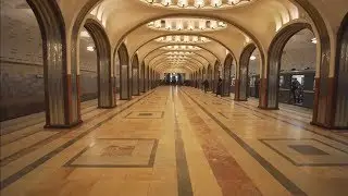 Russia, Moscow, metro ride from Театра́льная to Маяковская