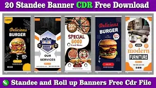 Standee Banner cdr Free Dwonload | Standee and Roll up Banners | Standee Banner #shanitechguide