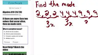 Algebra Assessment 19 Question (19/20) No Mode