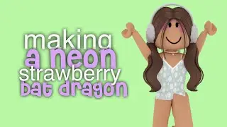 Making a NEON strawberry shortcake bat dragon in adopt me! 🍰