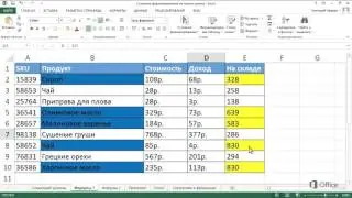 Excel 2013 Применение условного форматирования с помощью формул