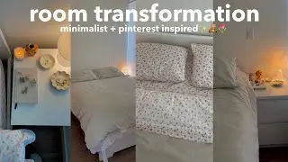 Room Transformation: minimalist + pinterest inspired (ikea finds, apartment bedroom)☁️✨