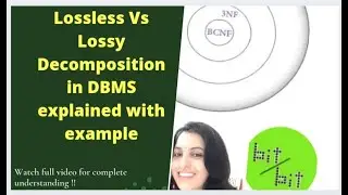 #18-Lossless Vs Lossy decomposition in DBMS in Hindi !!