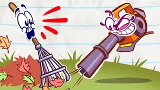 "Leaf It To Me" Leaf Blower Me Away! | Pencilmation Cartoons!