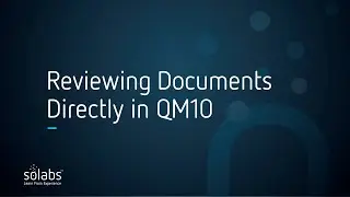 Modifying a Document Directly in QM10 as a Document Author
