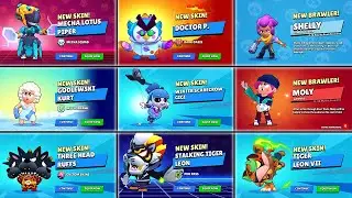 All Brawlers & New Skins Unlock Animations | Gigi in Brawl Stars