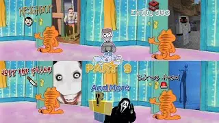 Garfield Answers The Door To Random Strangers 9 | Siren Head | Jeff The Killer | Entity 303 | Nurpo