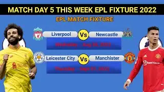 English Premier League Fixture | EPL Fixture | EPL Standings 5th week(Match day 5 ) 2022/23