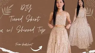 DIY Tiered skirt w/ shirred top | from bedsheet | beginners friendly