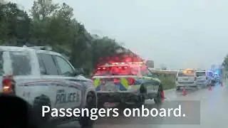 London Bus Goes Off Highway Passengers Onboard