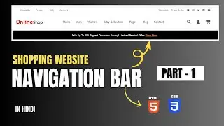 Navigation Bar | How To Make Navbar E-Commerce Website Navbar Using HTML CSS | PART-1