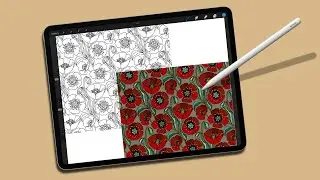 Double Poppy Pattern in Procreate!