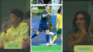 Georgina and CR7 jr react to Cristiano Ronaldo Goal | Al Nassr x Al Khaleej