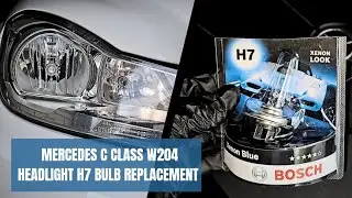 Headlight H7 dipped beam Bulb replacement - Guide #Bosch Xenon Blue Mercedes c class w204